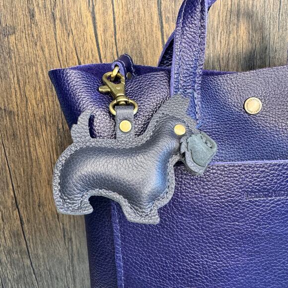 Portland Leather Dog Purse Charm FAST SHIP REMY Dog NIGHT OWL DOG Keychain - Picture 1 of 3